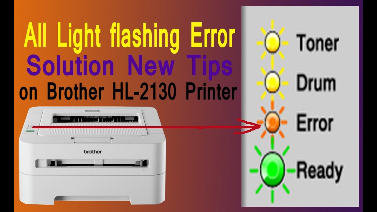 All Light Flashing Error solution New Tips On brother HL-2130 Printer ||SELF-DIAGNOSTIC||