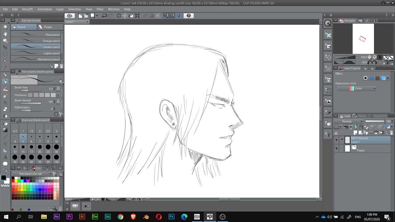 HUION h610PRO v2  (1st time to draw on graphic tablet)