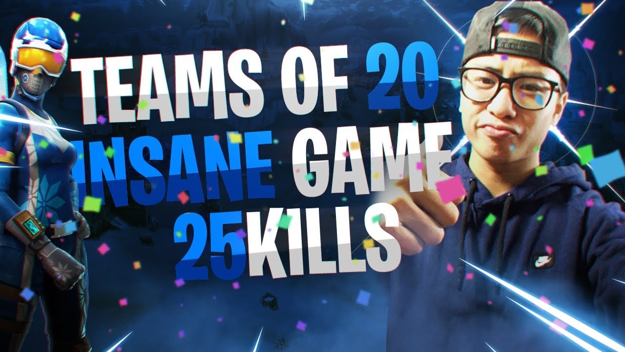INTENSE 25 KILL GAME! FORTNITE TEAMS OF 20 FULL GAMEPLAY!