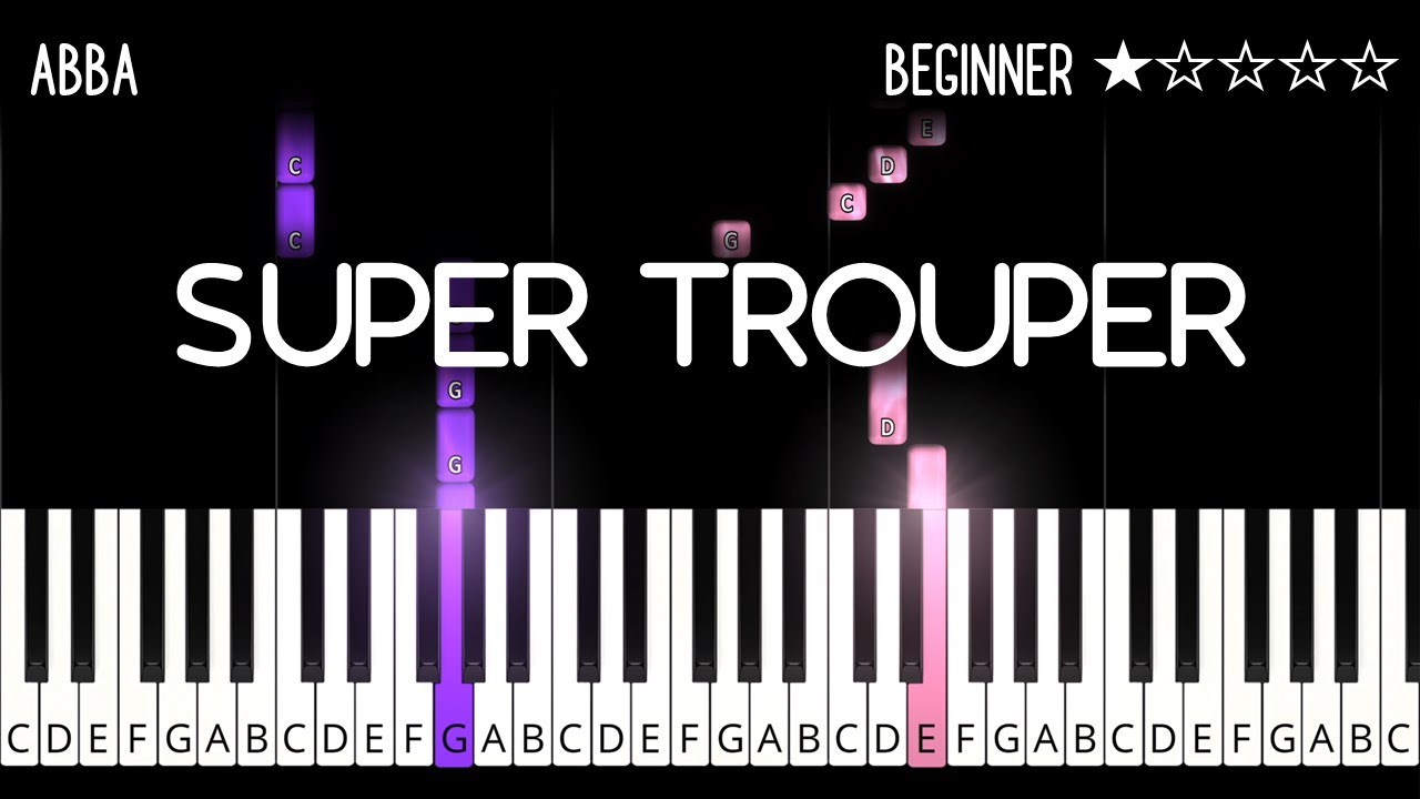 ABBA - Super Trouper - EASY Piano Tutorial