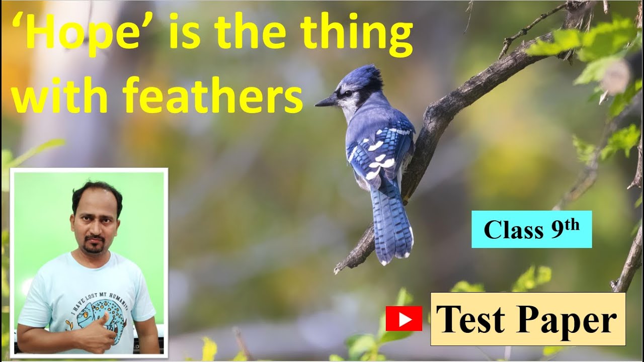Test Paper on 1.3 Hope is the thing with feathers Std. 9th ( With Answers )