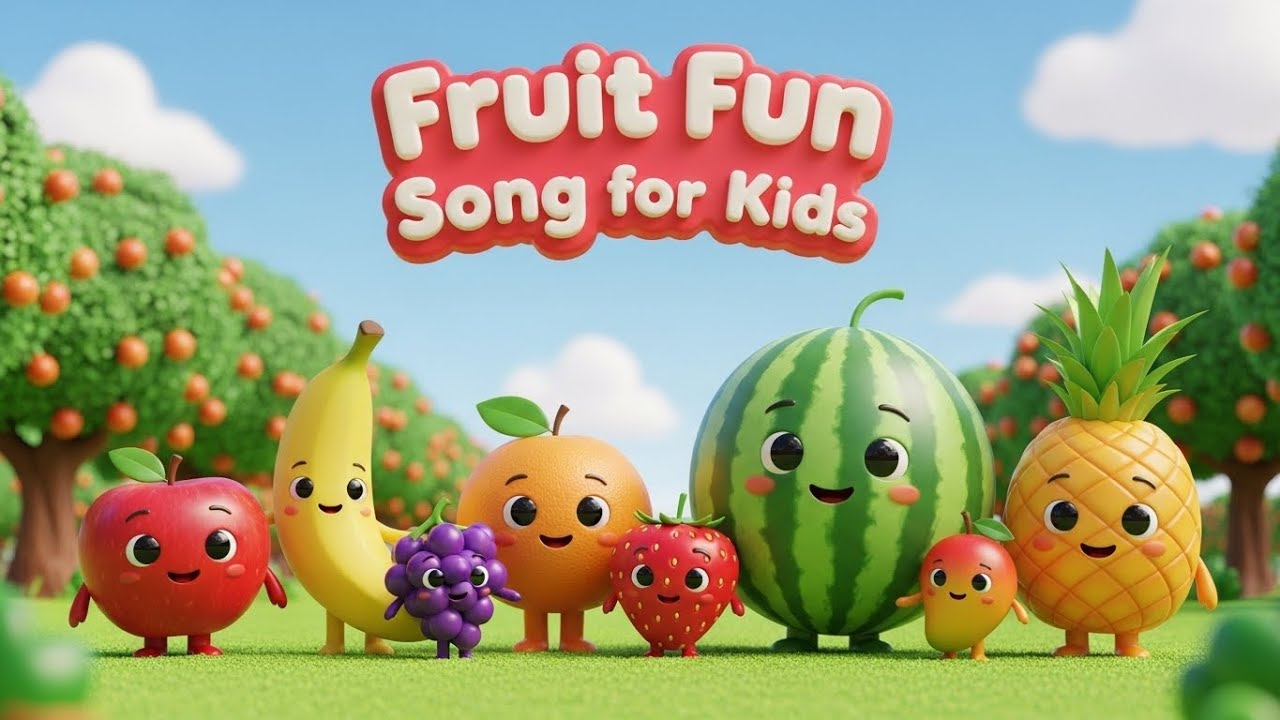 Fruit Fun Song for Kids | Learn Fruits with Jumping, Clapping & Dancing | Nursery Rhyme 3D Animation
