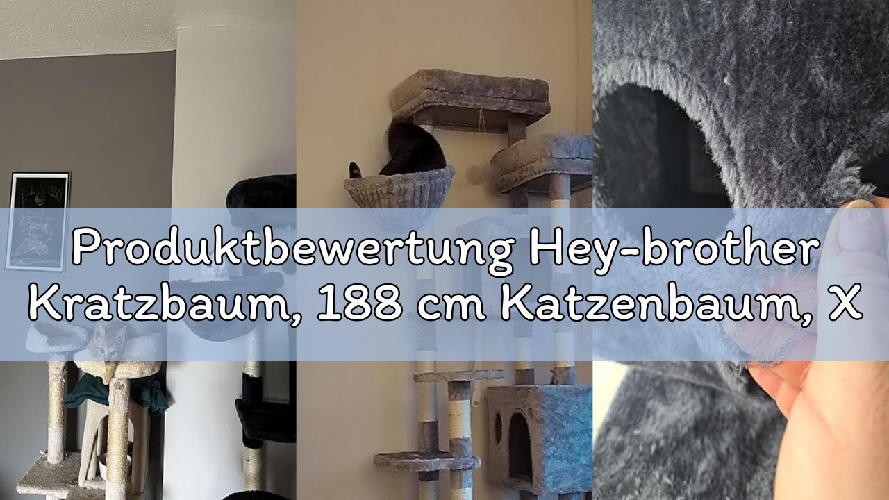 Produktbewertung Hey-brother Kratzbaum, 188 cm Katzenbaum, XXL Kletterbaum mit 2 groß Plattform, 3 H