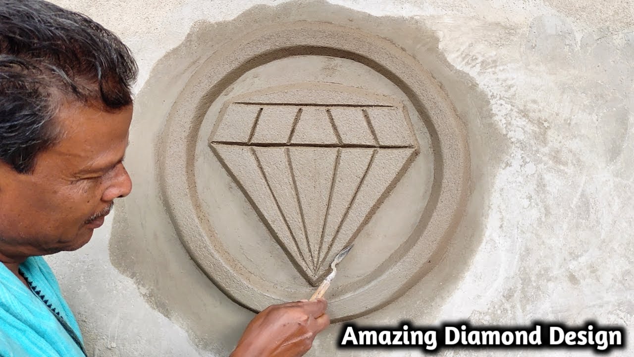 Amazing Diamond Design || Wall Par Design Banane ka Aasan Tarika