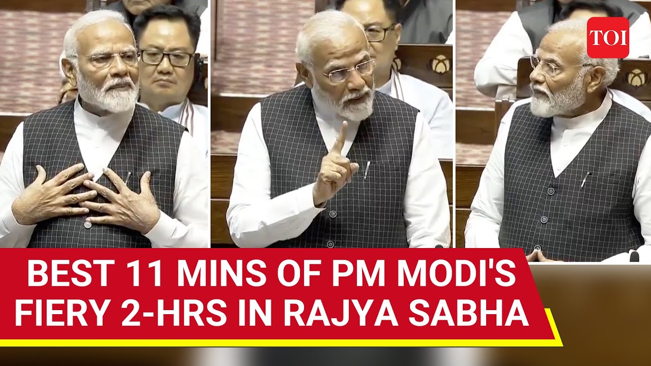 PM Modi's 2-hour Long Rajya Sabha Address In 11 Minutes: Manipur, Corruption & Congress | Watch