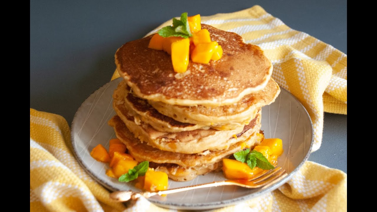 Best Vegan Mango Pancakes Recipe | Eggless Pancake Recipe | FoodLifeAndMoney
