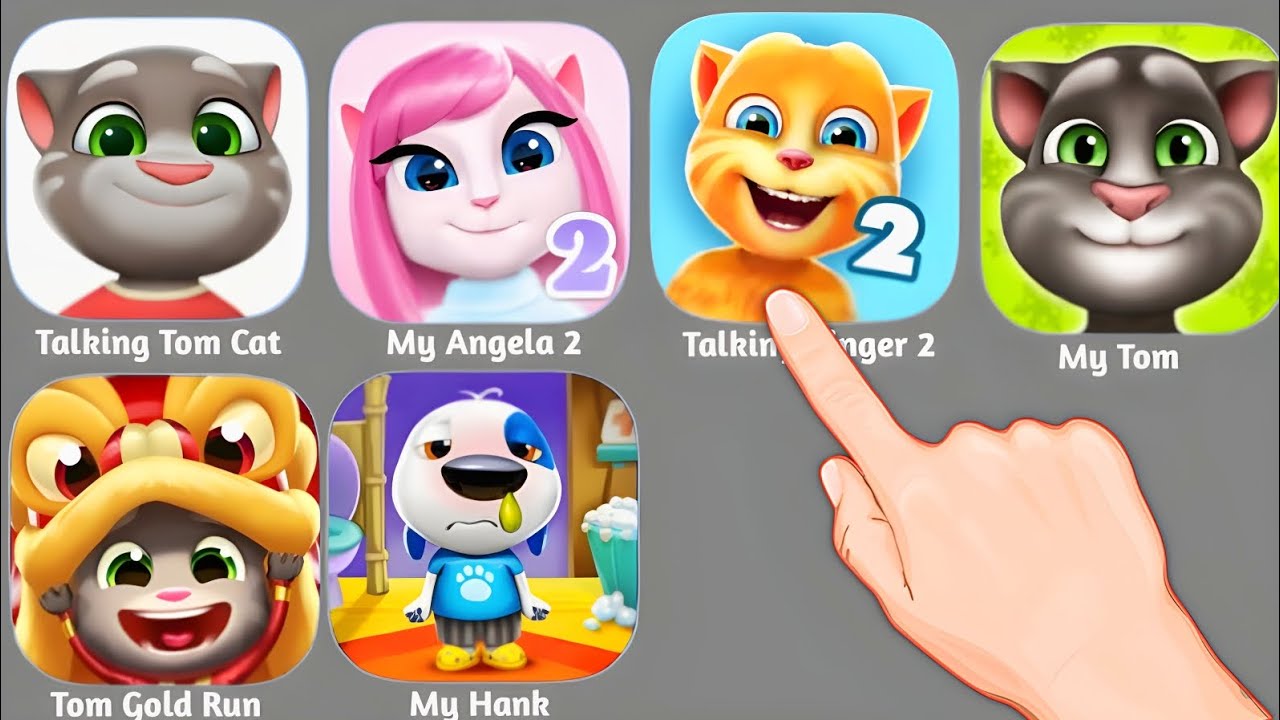 Talking Tom Cat, Cat Runner, My Tom 2, Hero Dash, Subway Surfers 