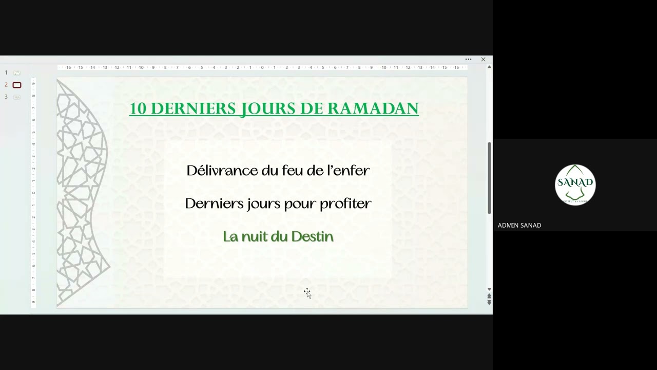 intervention du Ramadan: la spiritualit&eacute; autour des 10 derniers jours dont la nuit du destin