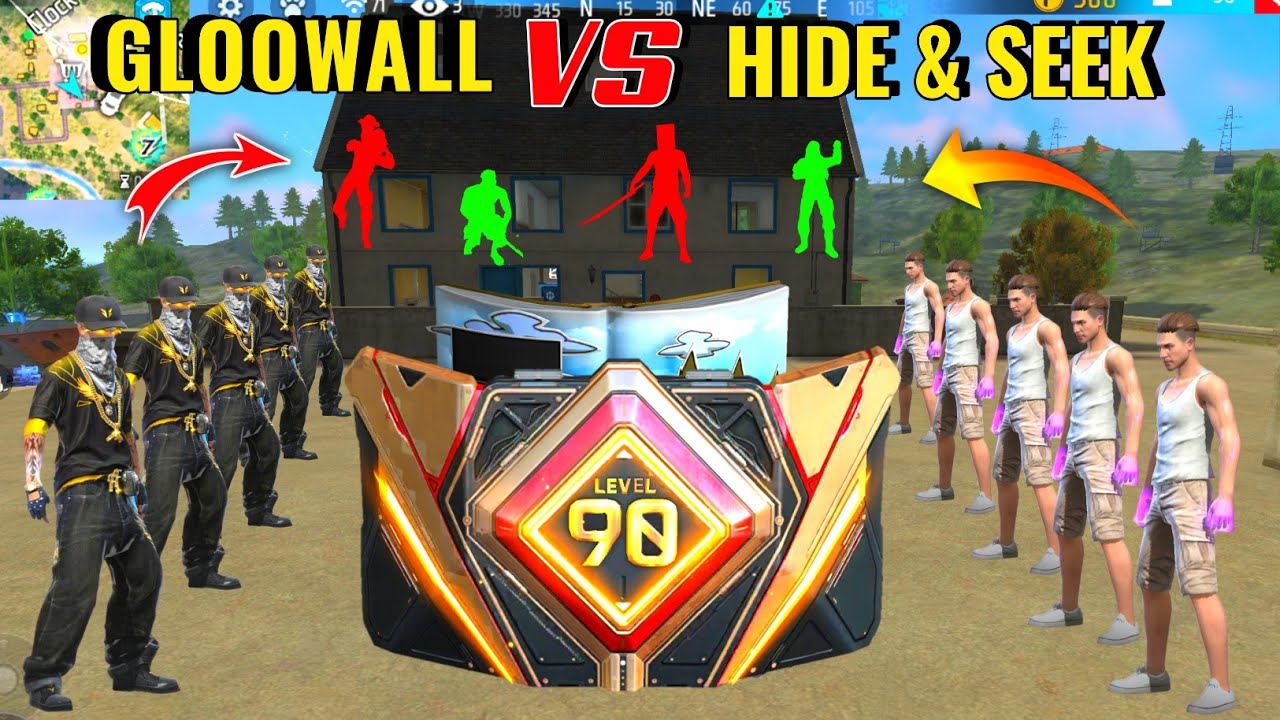 Gloowall Skin Challange But HIDE & SEEK in Clock Tower | Hide And Seek Challange | Garena Free Fire
