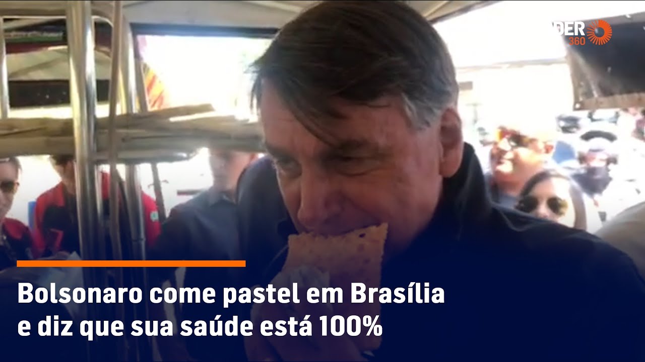Bolsonaro come pastel em Brasília e diz que sua saúde está 100%