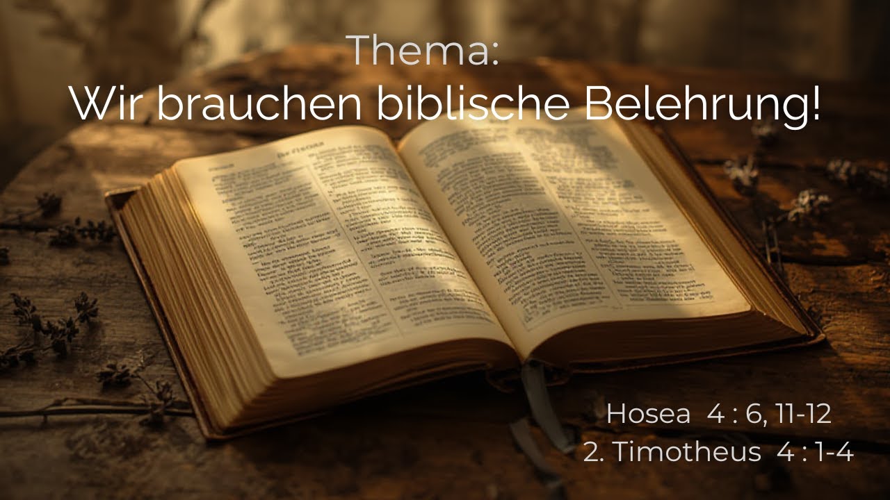 Predigt 25. Januar 2026 - Thema: Wir brauchen biblische Belehrung!