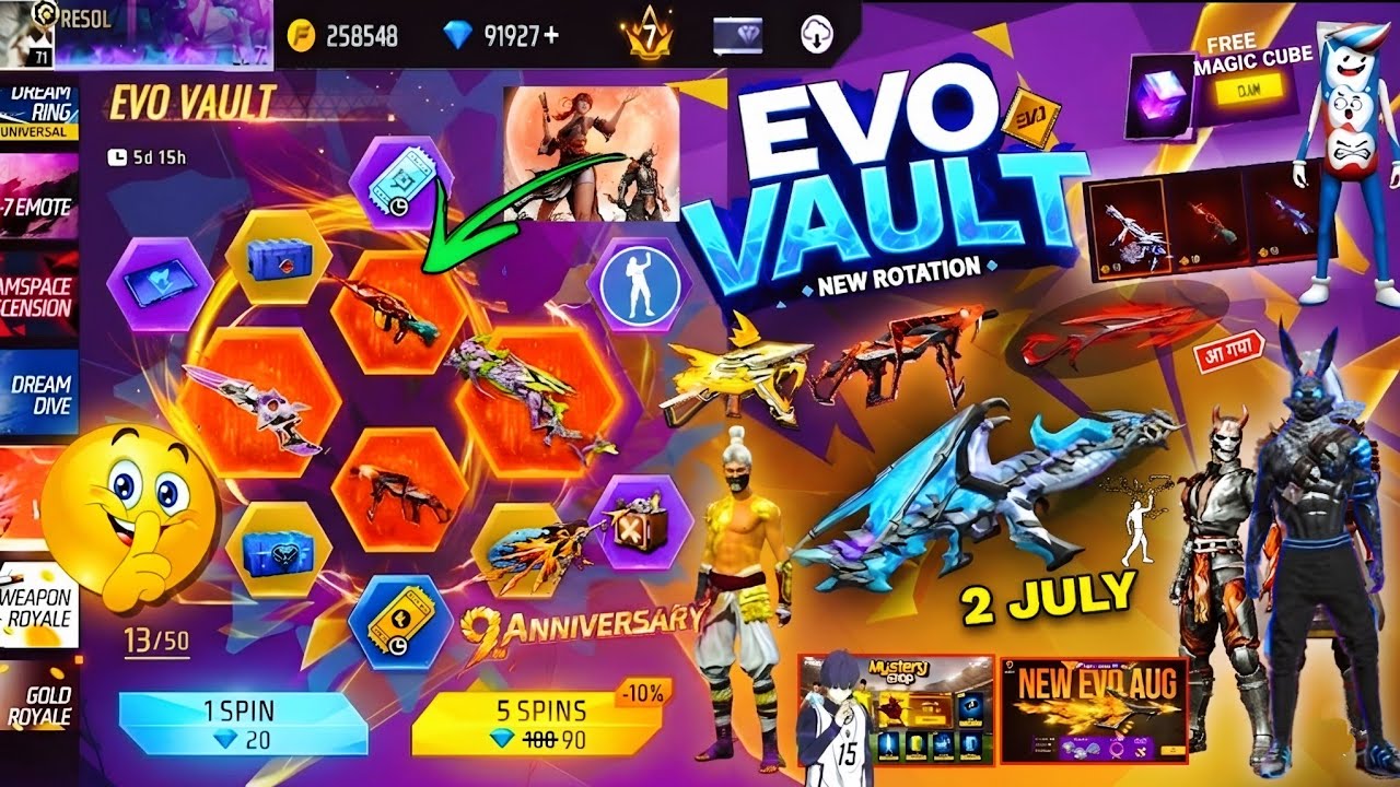 Next Evo Vault Event Free Fire🔥🤯2026 *100% CONFIRM*| 2 July Month Evo Vault Event Lol Emote Return