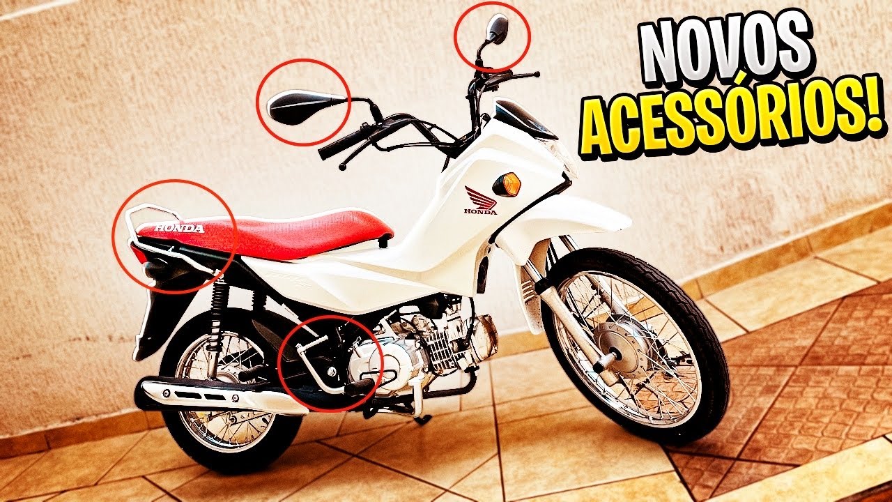 COLOQUEI NOVOS ACESSORIOS NA POP 110 *retrovisor fixo bmw f800*