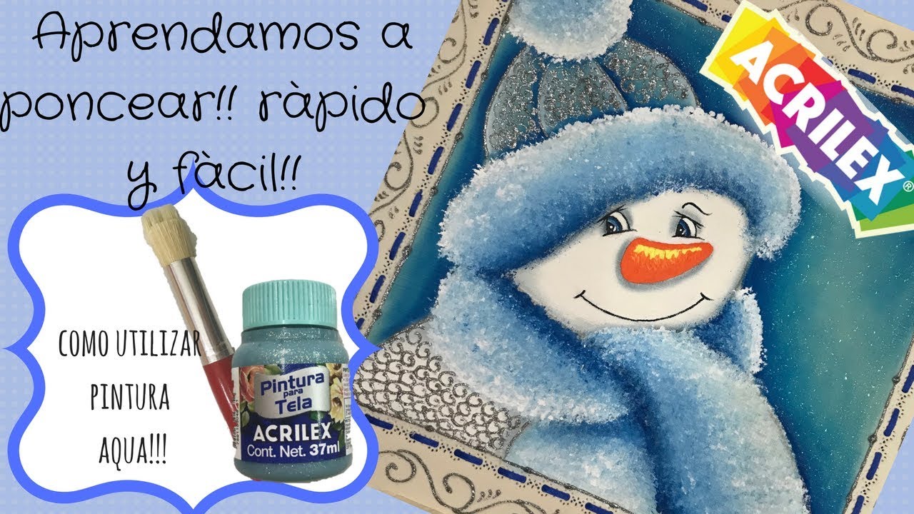 Como utilizar pincel ponceador// Como utilizar pintura Aqua marca Acrilex