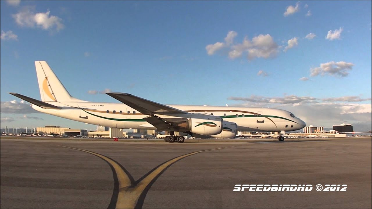 Brisair Douglas DC-8-72 [VP-BHS] Taxi and Takeoff at LAX