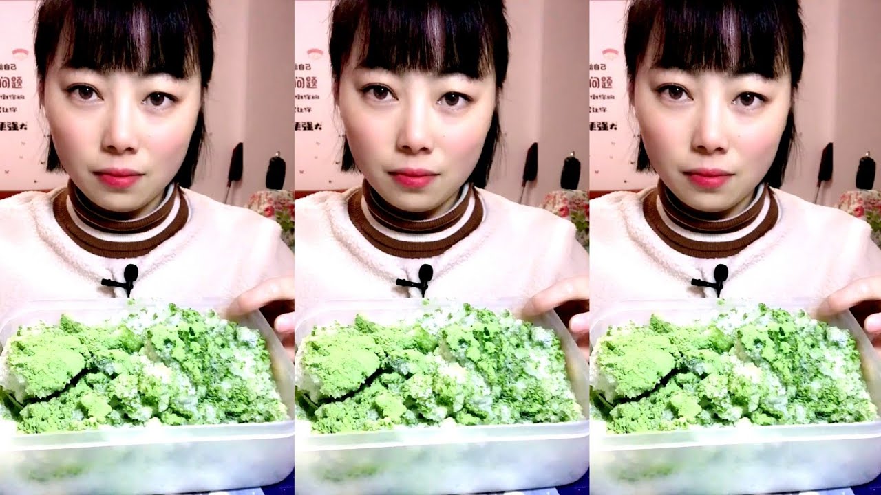 ASMR MATCHA ICE EATING | ICE EATING