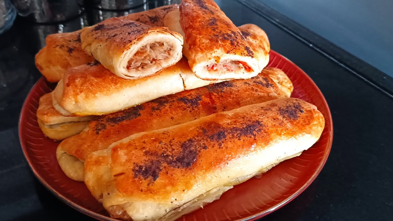 مسمن معمر في الفران Stuffed  msemen in the oven  
