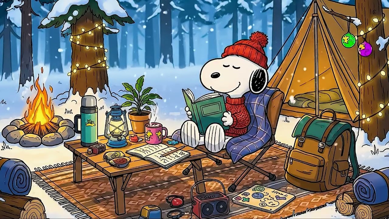Snoopy’s Cozy Winter Campfire 🔥 | Relaxing Lofi Beats to Study & Chill