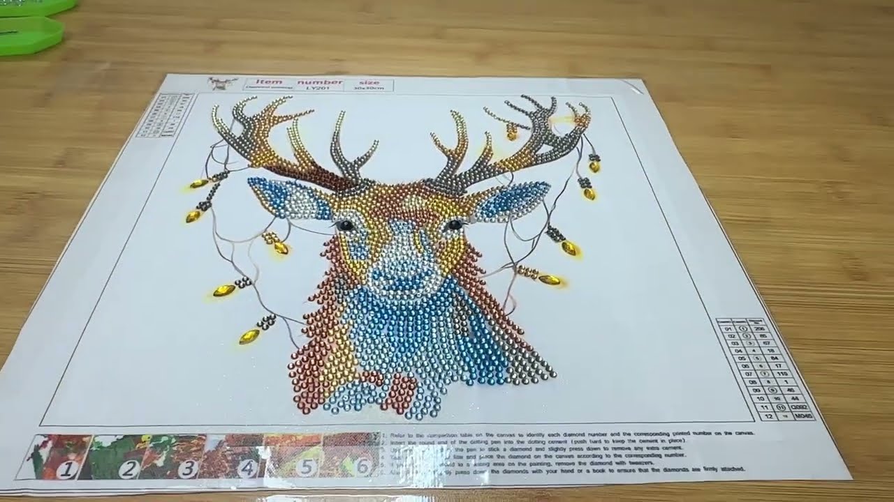 ASMR Diamond Painting ✨ Creating a Magical Christmas Reindeer 🦌 (No Talking) Timelapse