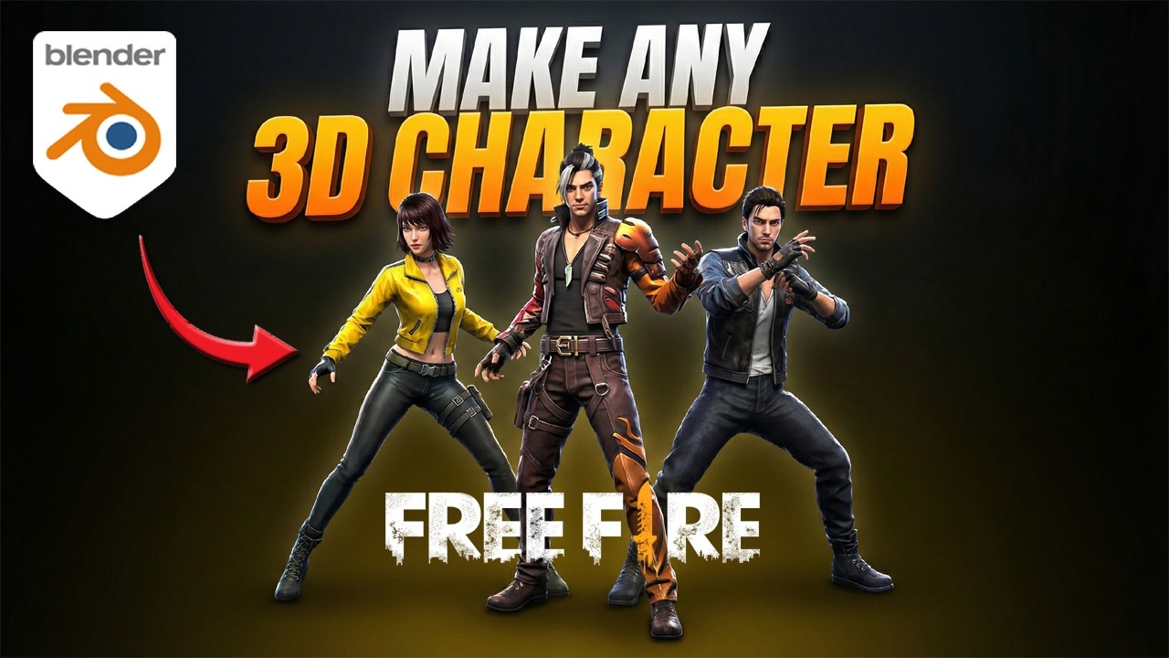 How to Make Free Fire 3D Character Model in Blender | Free Fire Animation Video | Import Blender