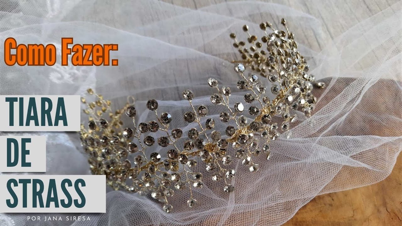 Como fazer ARRANJO DE CABELO para noivas em STRASS e FIO CABLEO DE ANJO (Copper Wire Diy)