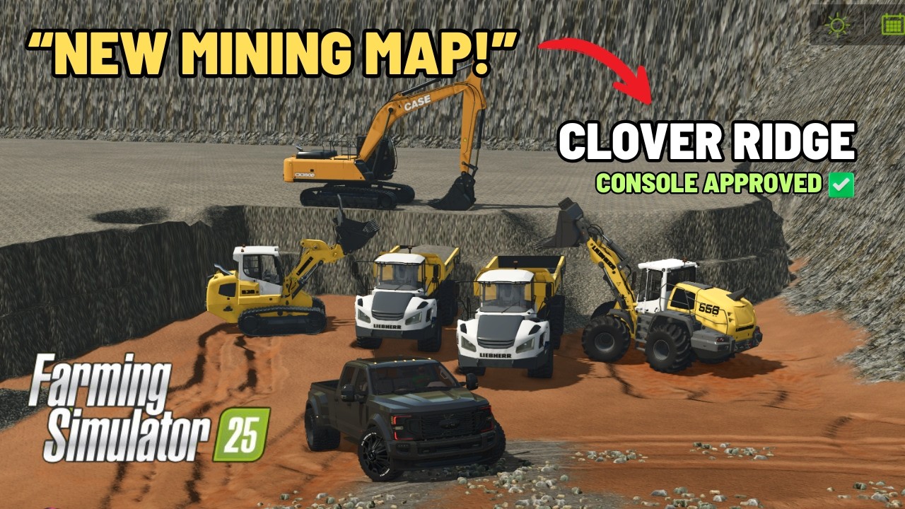 FS25 Console Mods | NEW Clover Ridge Mining Map Review & Gameplay | Farming Simulator 25