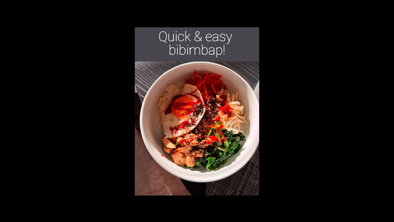 Quick and Easy Bibimbap, four banchans in one pan!