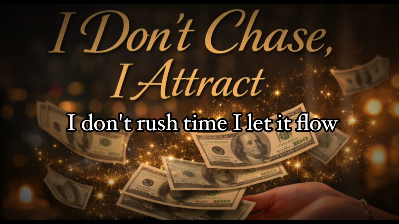 I don&rsquo;t chase, I attract - Affirmation Club lyrics video | Manifestation music, rise your frequency