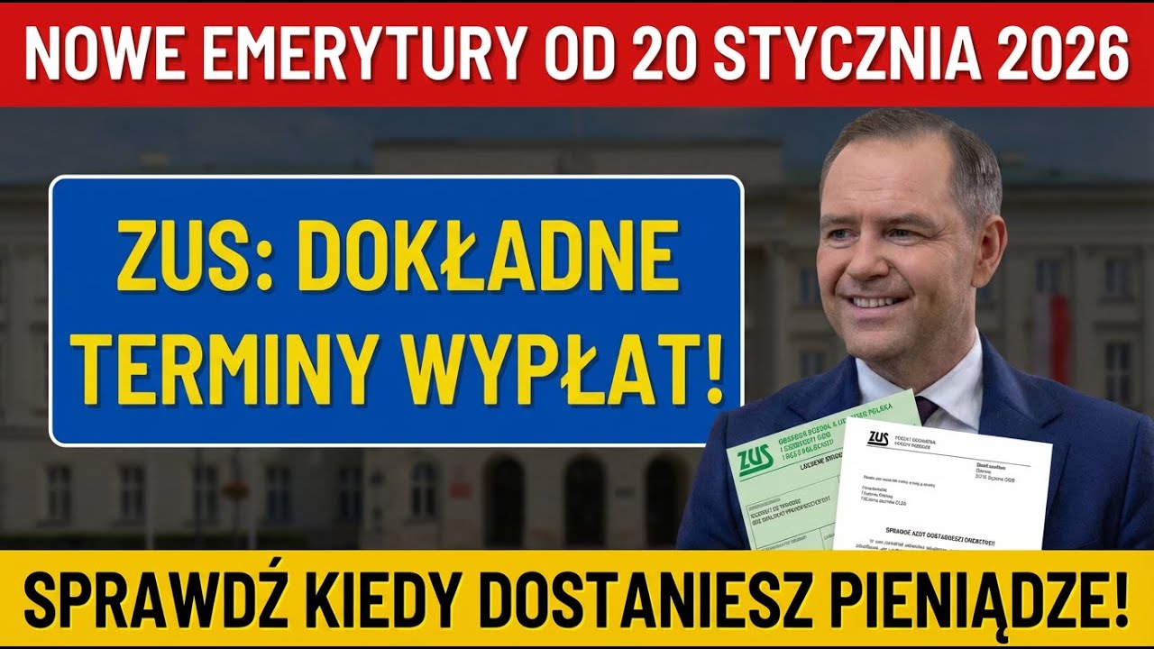 Nowe emerytury od 20 stycznia 2026! ZUS podał dokładne terminy wypłat