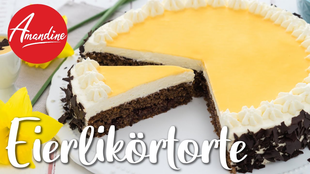 Eierlikörtorte mit saftigem Nussboden Rezept - ohne Mehl | mit Eierlikör backen