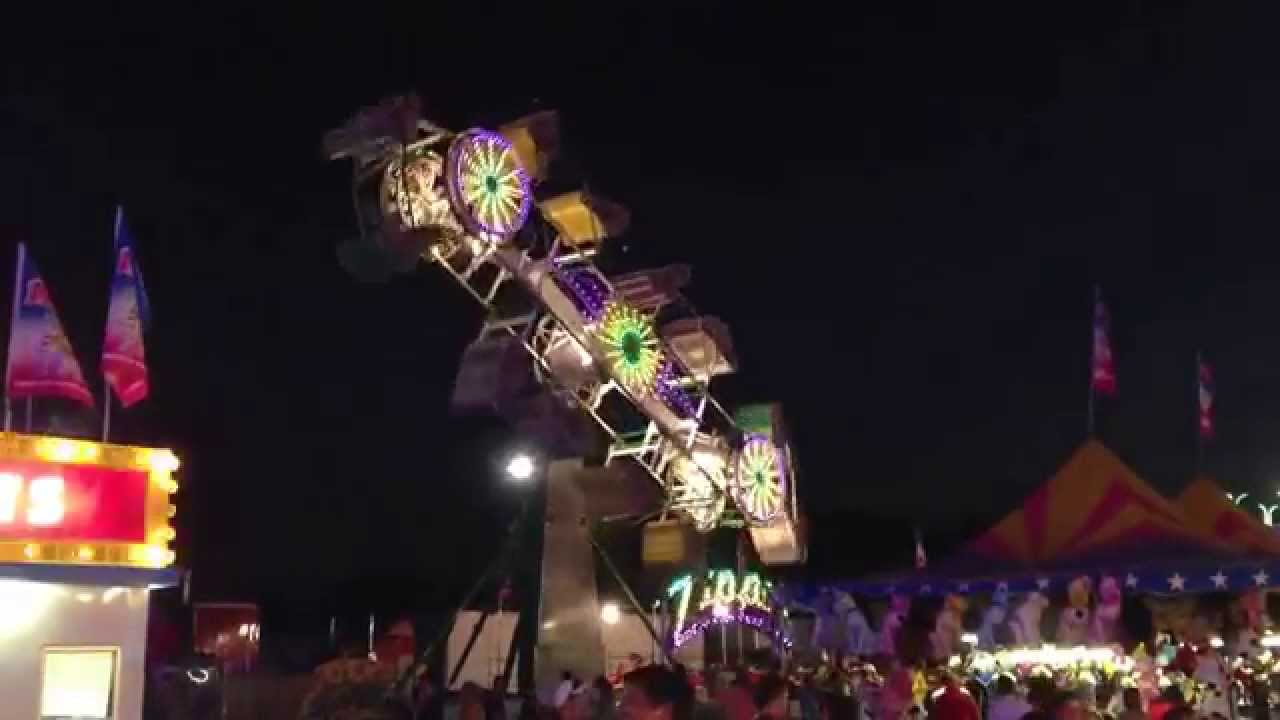 Zipper Off Ride at night on the Mighty Midway at the Minnesota State Fair 2013.