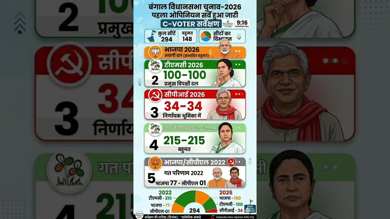 West Bengal Election 2026: Opinion Poll | Who is Winning?| बंगाल में किसकी बनेगी सरकार?X#tmc