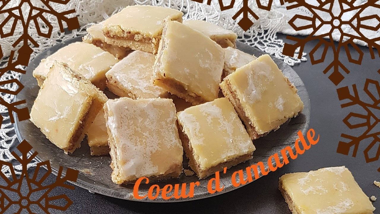 Carrés cœurs fondants, orange amandes – bredeles alsaciens