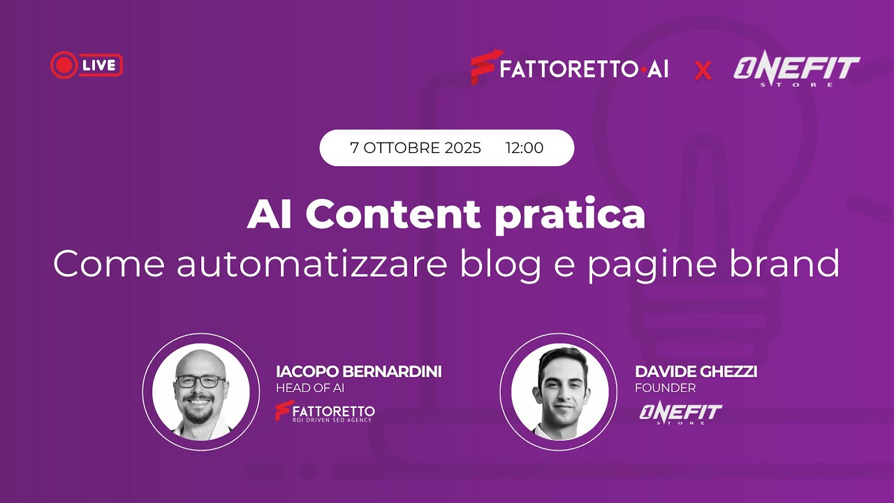 AI Content pratica: Come automatizzare blog e pagine brand | OneFitStore eCommerce Fitness