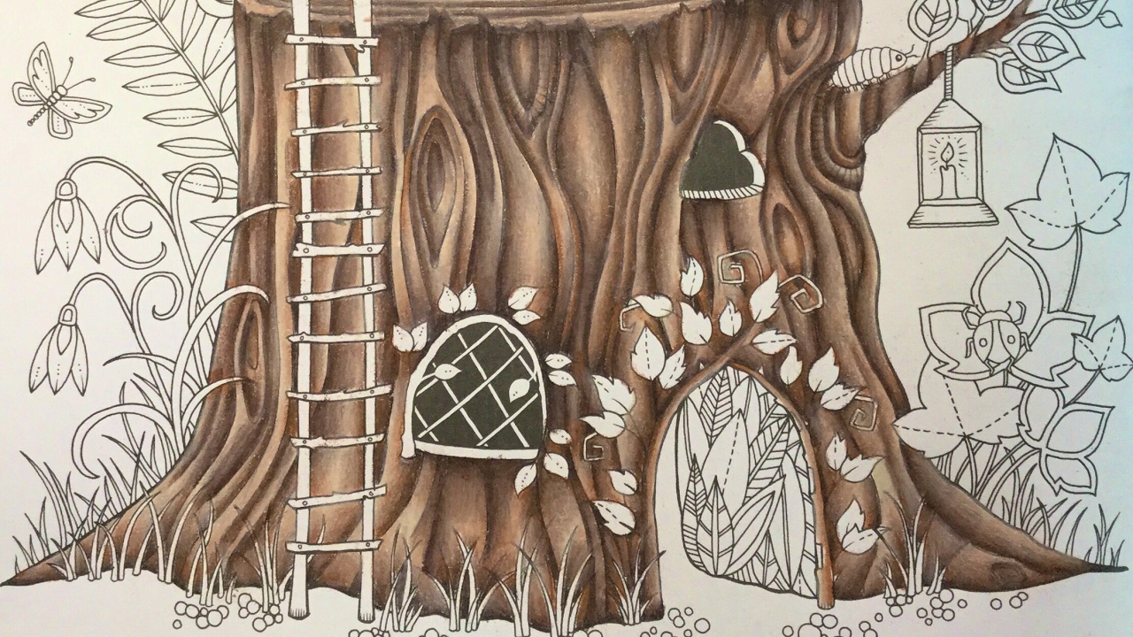 ENCHANTED FOREST by Johanna Basford - prismacolor pencils - color along - part 1