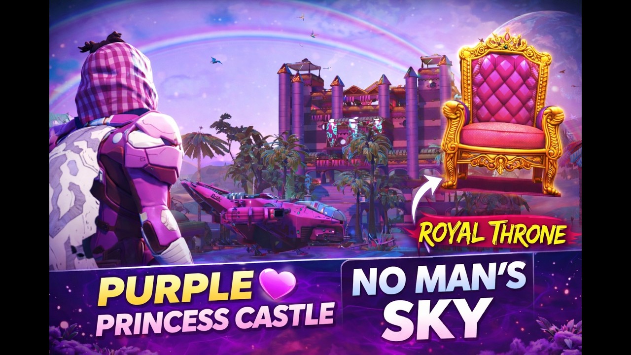 I Built a PURPLE PRINCESS CASTLE in No Man’s Sky 👑💜 | Exploring the Royal Throne