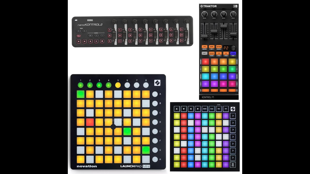 Обзор контроллеров Traktor F1, AKAI apc mini, Korg nanoKONTROL2, Launchpad mini MK3