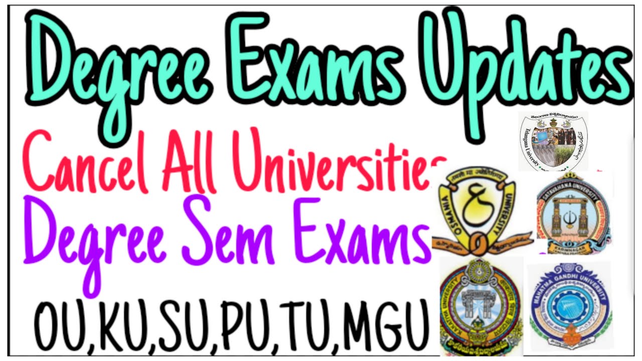 Degree Exams Updates//Ts All universities cancel degree sem exams//Ou/Ku/su/TU/Mgu/Ou/degree exams//