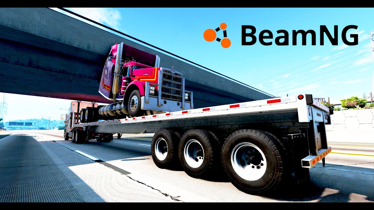 This Overloaded Truck Was Too Tall for the Bridge! | BeamNG.Drive #beamng