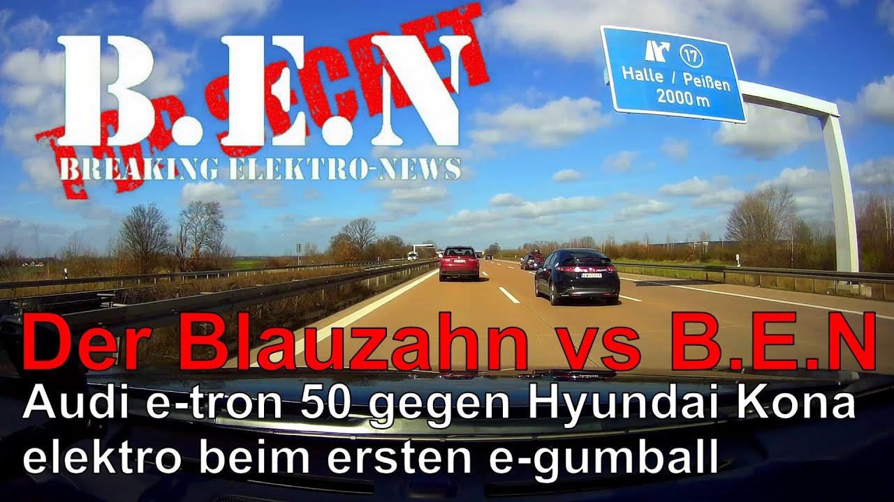 E-Vergleichsfahrt: Audi e-tron 50 vs. Hyundai Kona Elektro 64 kWh - Chronik des Scheiterns 😯😁