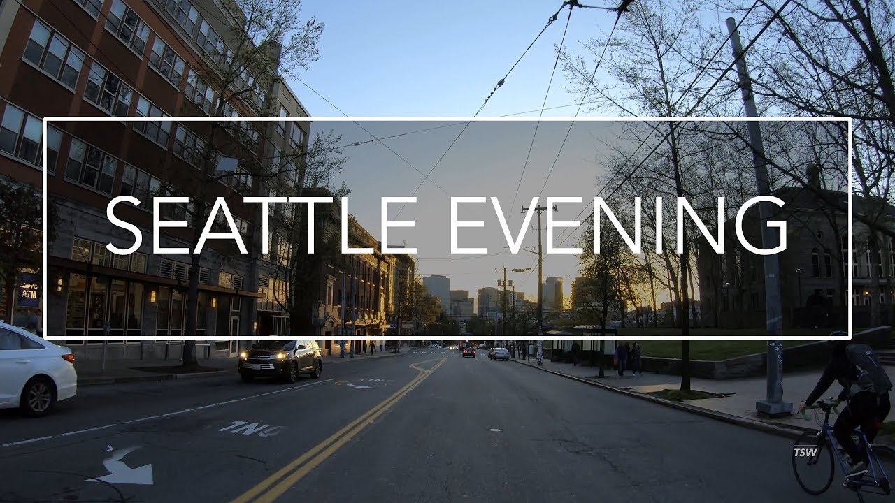 Drive Seattle 4K [Evening Downtown Streets] Pike Place Market | South Lake Union | Washington | USA
