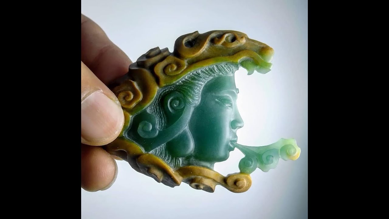 Jade carvings submitted to the Zi Gang Bei exhibition in China in December 2021 by foreign artists