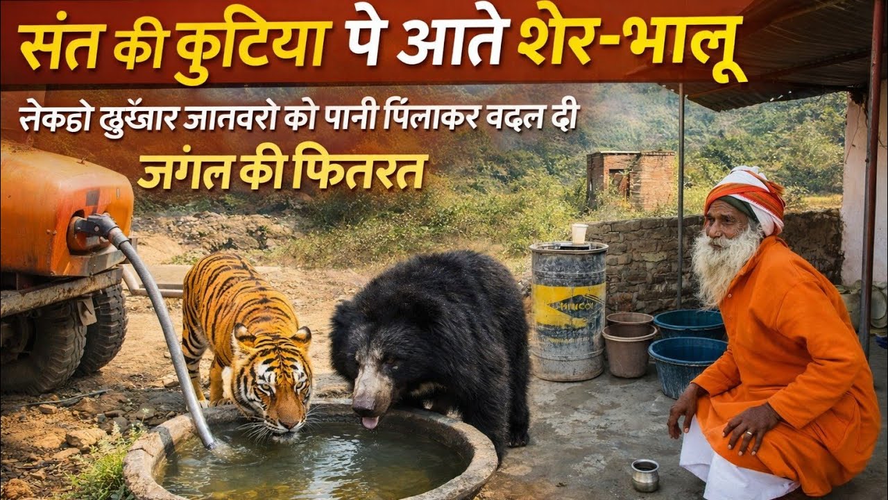 पहाड़ के नीचे संत की कुटिया…जहाँ शेर-भालू आते हैं पानी पीने पानी पिला कर बदली खूंखार जानवरो की फितरत