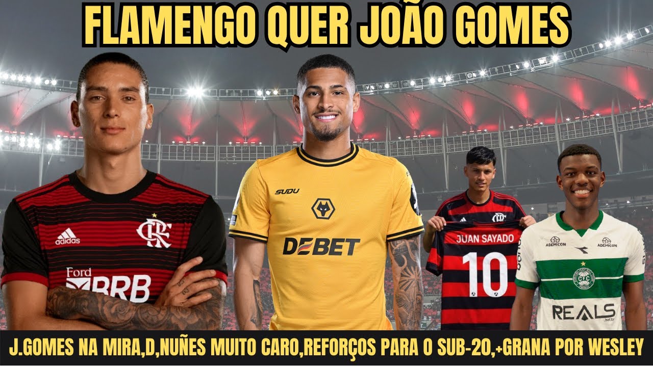 FLAMENGO QUER J.GOMES,D,NUÑES MUITO CARO,REFORÇOS PARA O SUB-20,