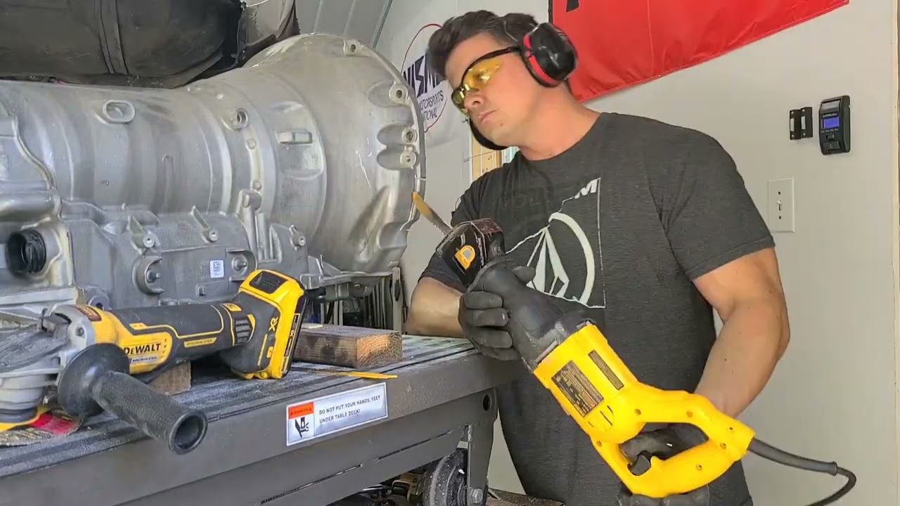 Cutting the bellhousing on a 8hp70 for starter clearance, LS
