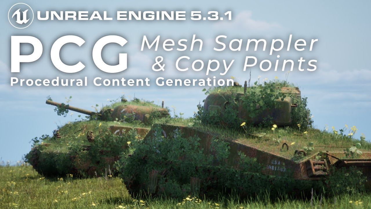 [ Unreal Engine 5.3.1 ] PCG Tutorial - Part 04 - タグ設定した複数のメッシュから蔦やコケなどジオメトリを生成する方法