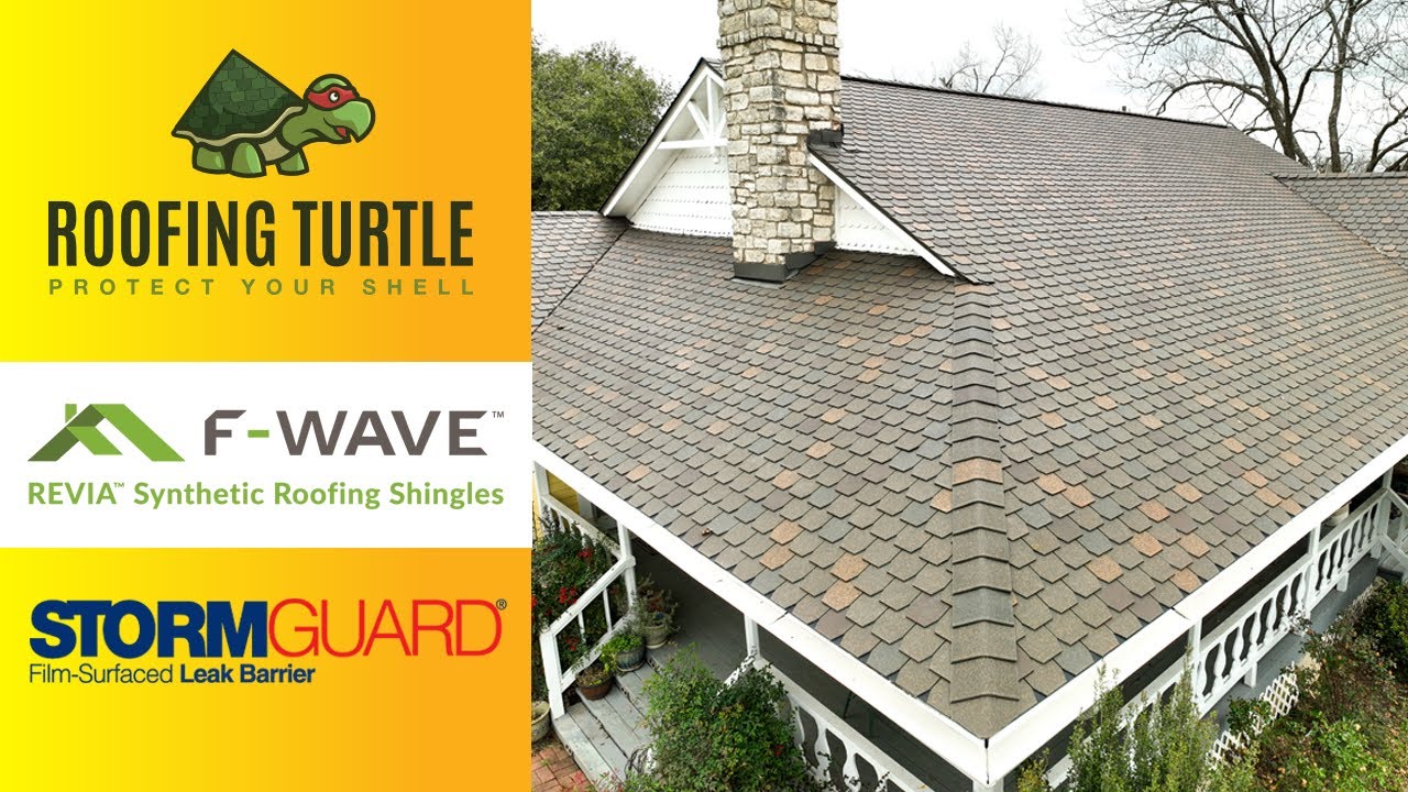 F-WAVE REVIA Shingles and GAF StormGuard | Roofing Turtle