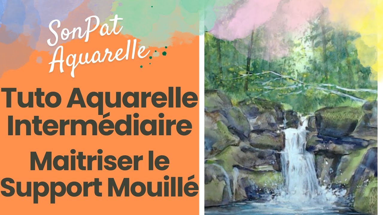 Maîtriser l'Aquarelle sur Support Mouillé : Peindre une Cascade Majestueuse et Éthérée