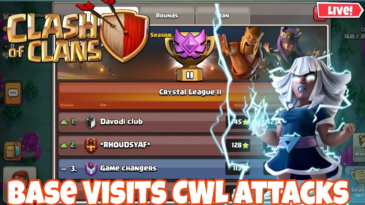 LIVE 🔴 Clash of Clans | CWL Attacks + Base Visit | COC Live