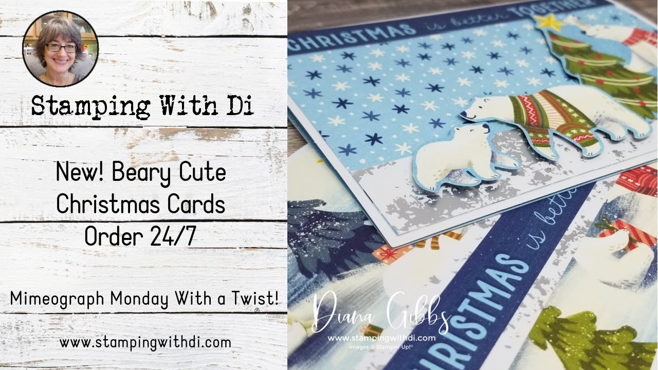 New! Beary Cute Christmas Cards - Mimeograph Monday With a Twist!